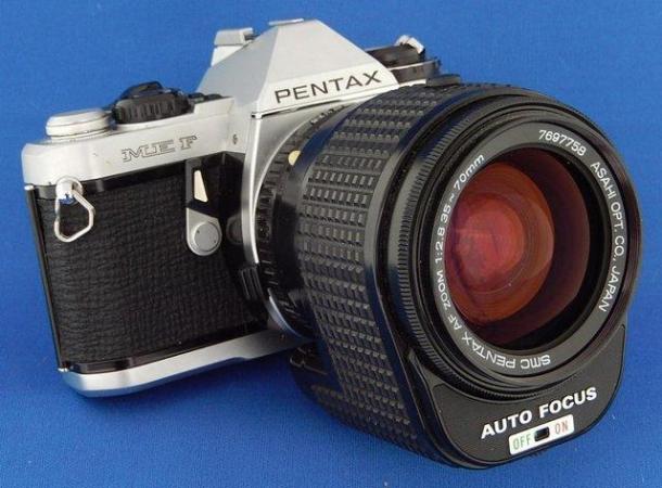 Image 1 of VINTAGE PENTAX MEF AUTO FOCUS 35mm CAMERA AND ZOOM LENS.