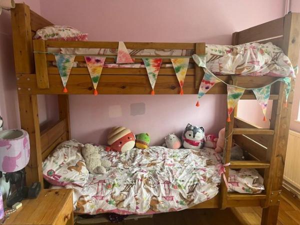 Image 2 of Amazing bunk bed made from solid wood + two mattresses