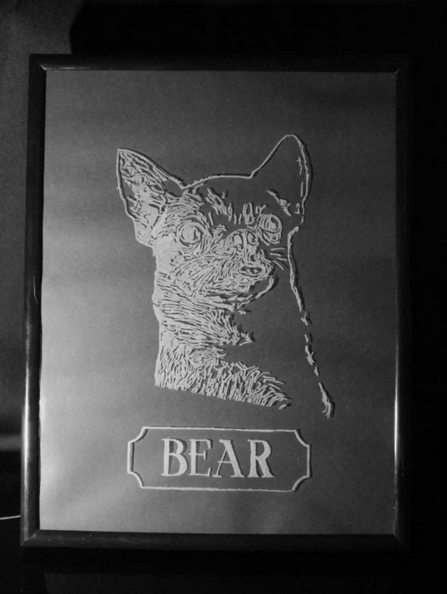 Preview of the first image of Personalised hand etched dog portraits.