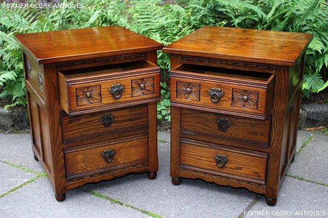 Image 49 of OLD CHARM LIGHT OAK BEDSIDE LAMP TABLES CHESTS OF DRAWERS