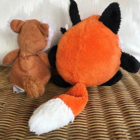 Image 3 of 2 fox soft toys. Damage to one ear. £2 both. Can post.
