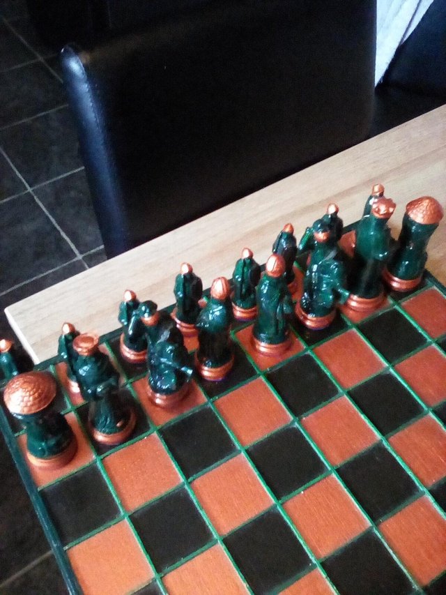Preview of the first image of Chess set hand made,out of clay.
