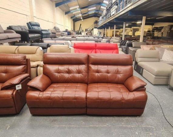 Image 8 of La-z-boy Knoxville brown leather 3 seater sofa and armchair