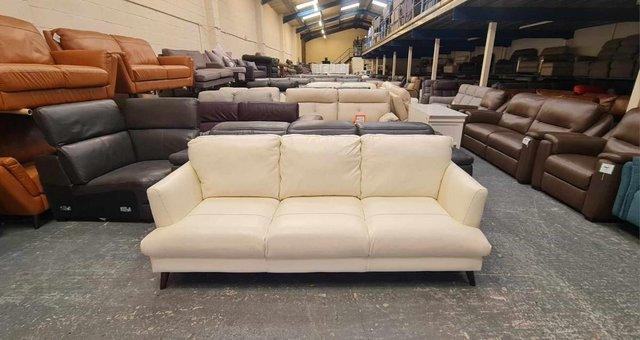 Image 6 of Ex-display Angelo light cream leather 3 seater sofa