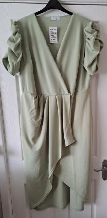 Image 2 of Sage Green Midi Dress. Size 20