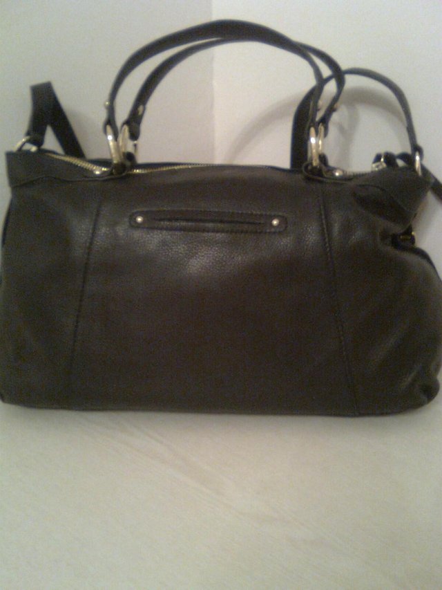 Preview of the first image of Large Black Soft Leather Handbag.