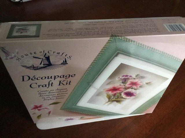 Preview of the first image of DECOUPAGE CRAFT KIT NEW SEALED.