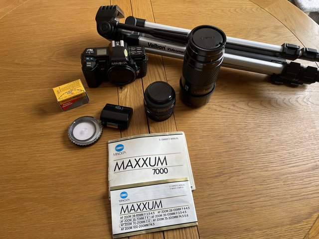 Preview of the first image of MAKE OFFER Vintage Minolta 7000 Camera bundle.