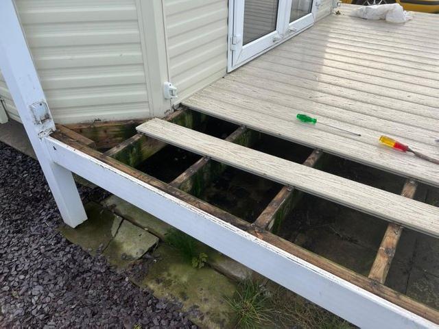 Preview of the first image of Static Caravan composite decking dismantled for spares.