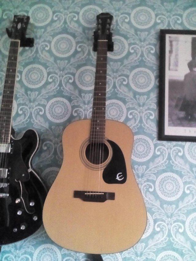 Preview of the first image of 1990 Epiphone steel string acoustic (jumbo) PR/100ANS£110.