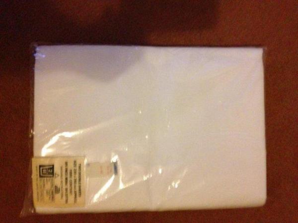 Image 2 of Pair of new white cotton double bedsheets