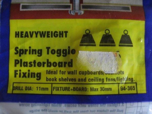 Image 3 of Rawlplug 94-365 Heavyweight Spring Toggle Plasterboard Fixin