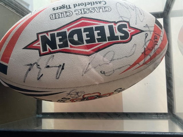 Preview of the first image of Castleford tigers rugby ball,fullysigned.