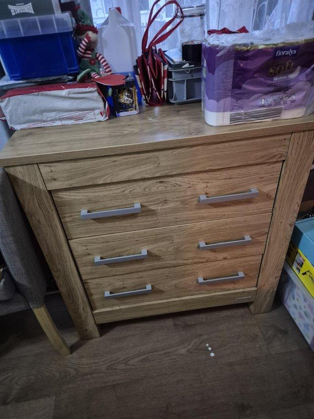 Solid wood wardrobe, chest draws and toy box — photo 2 of 3