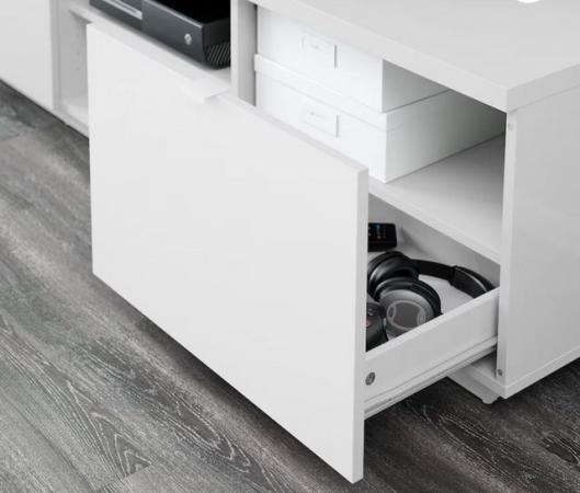 Image 2 of Sleek TV unit with storage in white