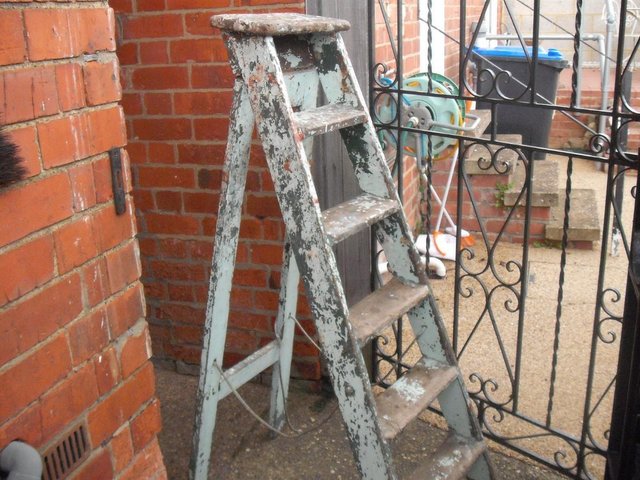 Preview of the first image of 4 ft Vintage Wooden Steps (all original condition).