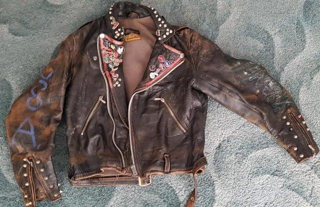Preview of the first image of Vintage Rock and Roll Motorcycle Jacket- ME5 Collection.
