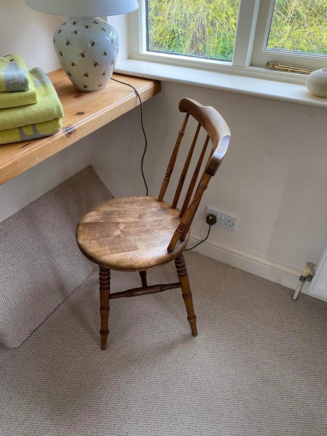 Preview of the first image of OLD PINE CHAIR - PRECISE AGE NOT KNOWN.