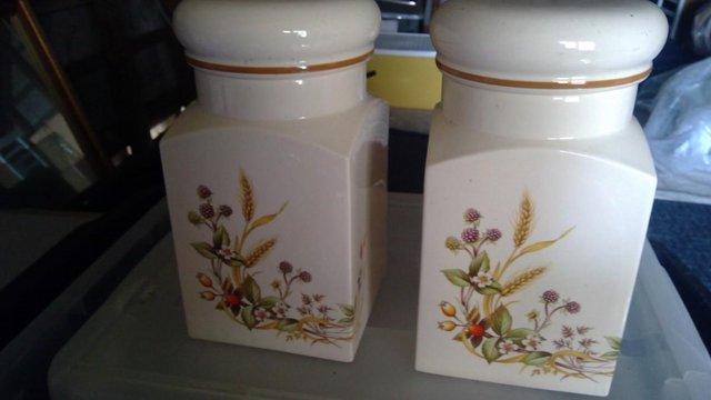 Image 1 of REDUCED-2 large Harvest ceramic storage jars
