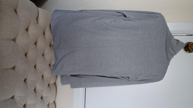 Preview of the first image of Grey Melange Longline Cardigan Large by Mr Max Fashion.
