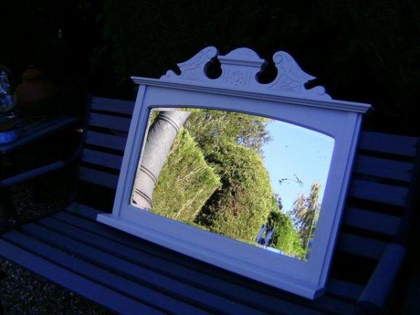 Image 3 of Vintage wooden mirror with ornate top