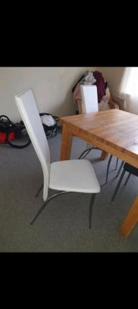 Image 1 of Solid wood dining table and 4 chairs