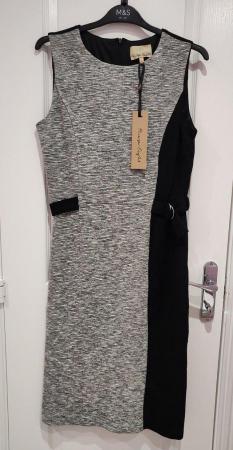 Image 1 of New Phase Eight Charlotte Colour Block Dress Grey Marl 12