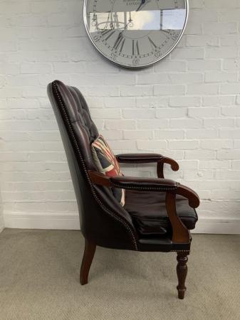 Image 5 of Oxblood vintage  chesterfield library armchair. Can deliver.