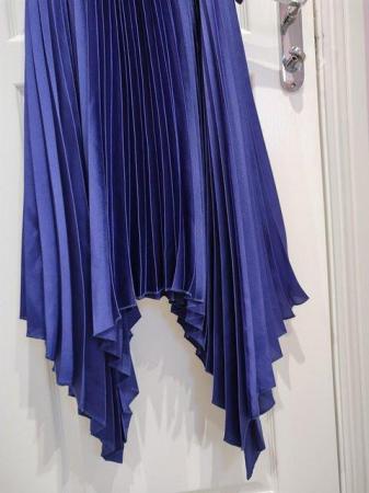 Image 7 of New Look Purple Occasion Satin Pleated Dress UK 12
