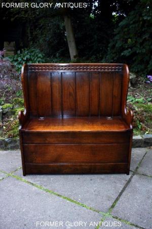 Image 10 of A TITCHMARSH AND GOODWIN OAK BENCH BOX SETTLE PEW ARMCHAIR