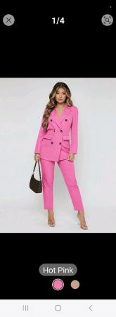 Image 2 of Fuscia Pink trouser suit new