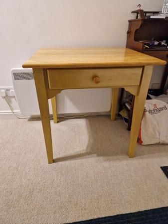 Image 3 of Pine Table with drawer 60 x 65 x 60hwell made