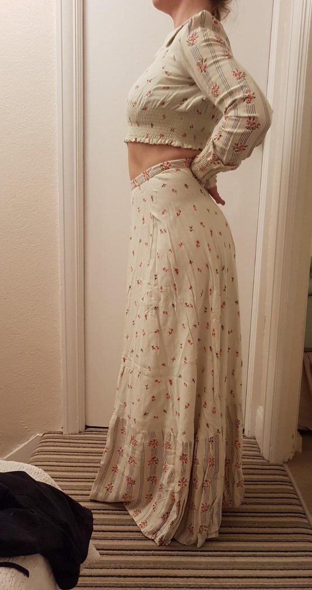 Preview of the first image of Vintage - Circa 1975 two-piece long dress.