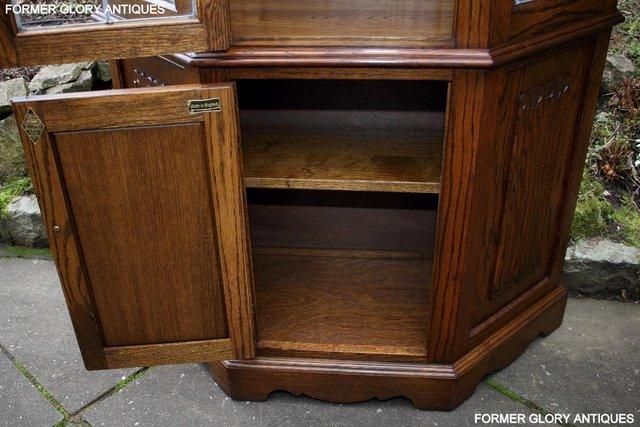 Image 52 of OLD CHARM LIGHT OAK CANTED CHINA DISPLAY CABINET STAND UNIT