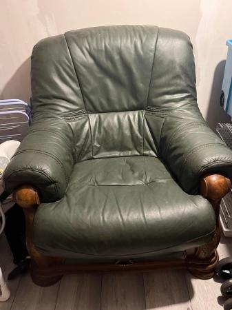 Image 1 of Two leather armchairs for sale- very spacious and comfy