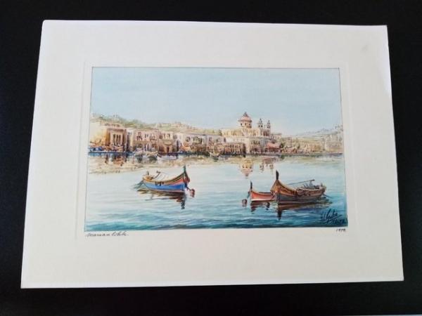 Image 3 of COLLECTION OF 3 ORIGINAL SIGNED PAINTINGS OF MALTA
