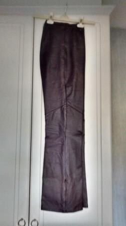 Image 2 of 100% Genuine leather dark brown trousers.