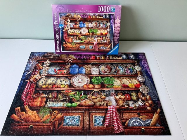 Preview of the first image of Ravensburger 1000piece jigsaw titled Mum's Kitchen Dresser..