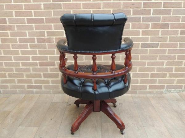 Image 4 of Vintage Chesterfield Captains Chair on Brass Castors (Delive