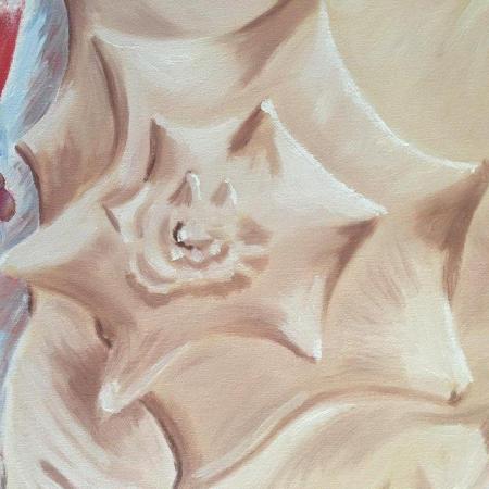 Image 3 of Large painting, oil on canvas: Shell, Leaf & Corn