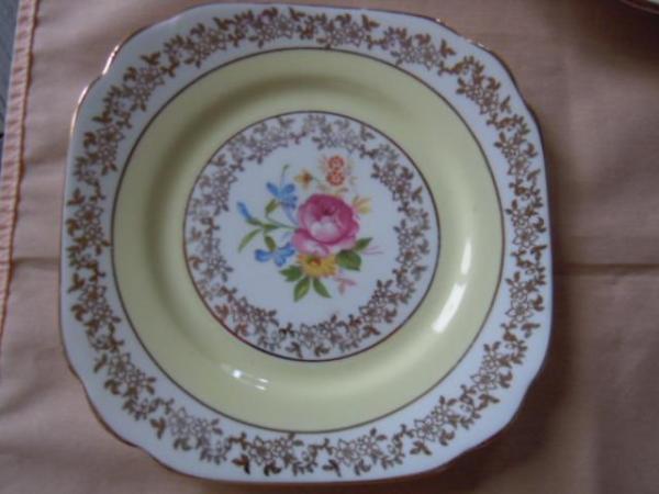 Image 2 of Cake Plate Set + Bowl Cavour Ware Etruria Bone China Vintage