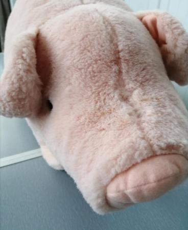 Image 8 of A Medium Sized Keel Simply Soft Pink Plush Pig.
