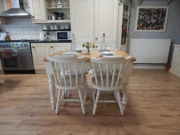 Image 5 of Vintage Pine Kitchen / Dining table & 4 chairs