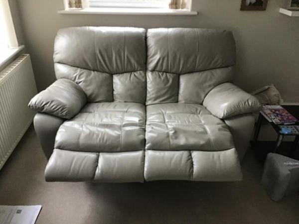 Image 3 of 2 seat Leather recliner sofa