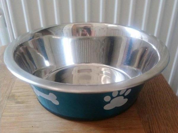 Image 3 of Stainless Steel Dog Bowl 9 inches across