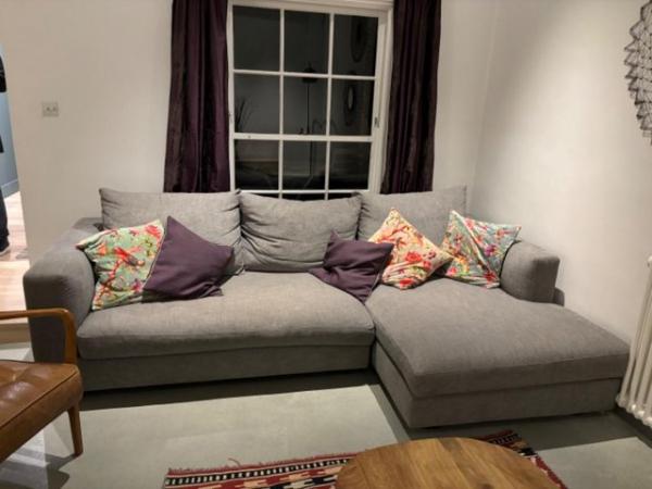Image 1 of CAMERICH grey clouds sofa with ottoman