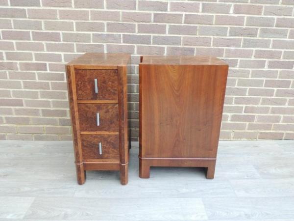 Image 14 of Pair of Antique Walnut Bedside Tables (UK Delivery)