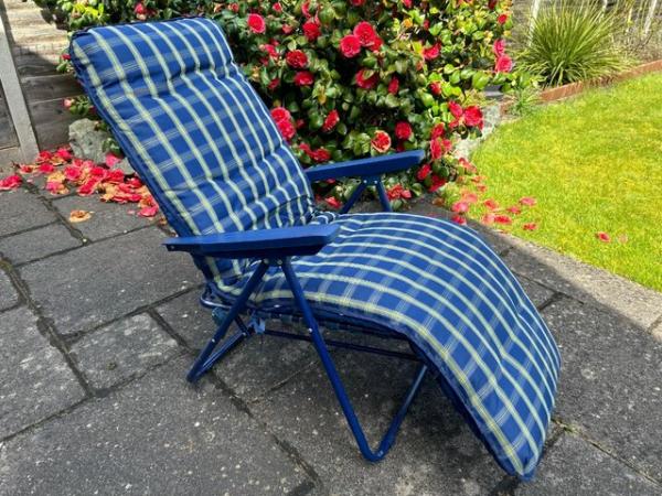 Image 1 of Sun Lounger Reclining Chair with arms and cushion