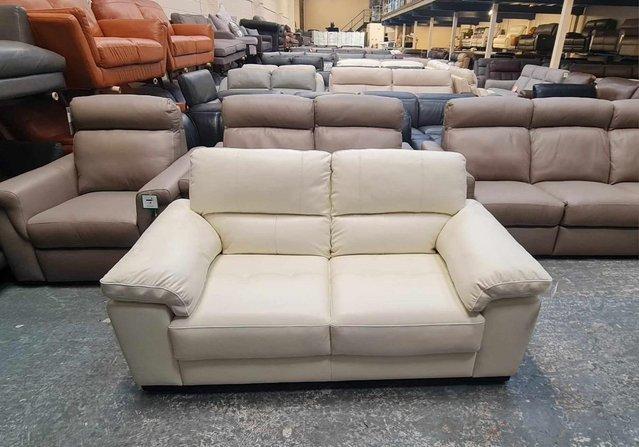 Image 6 of Ex-display Turin light cream leather 2 seater sofa