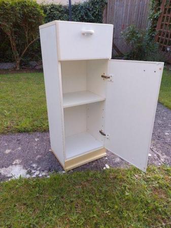 Image 2 of White Storage Unit (Cabinet) with Shelf and Drawer